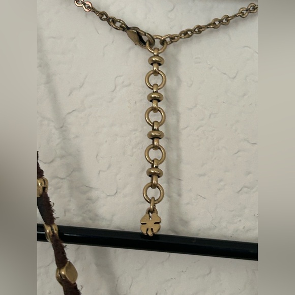 Lucky Brand Turquoise colored stone and Gold Pendant Necklace - Picture 4 of 4